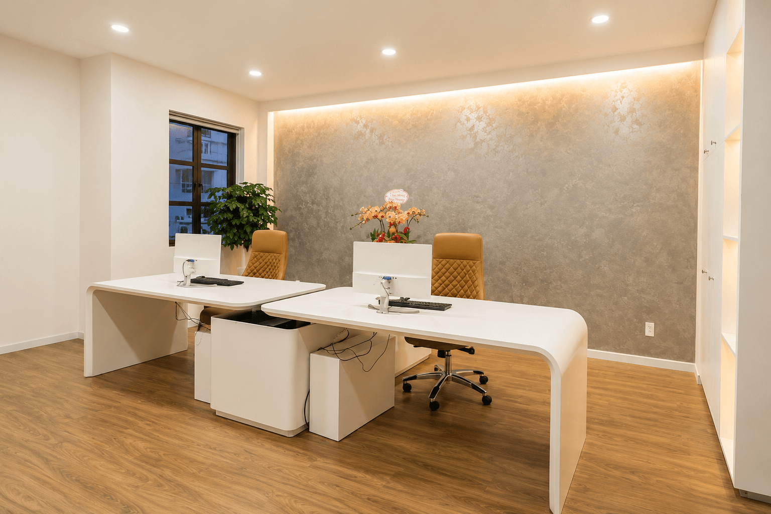 Không gian văn phòng được hoàn thiện sơn nội thất